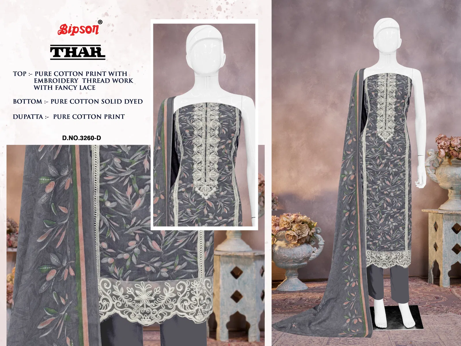 Thar 3260 By Bipson Cotton Printed Dress Material Wholesalers In Delhi